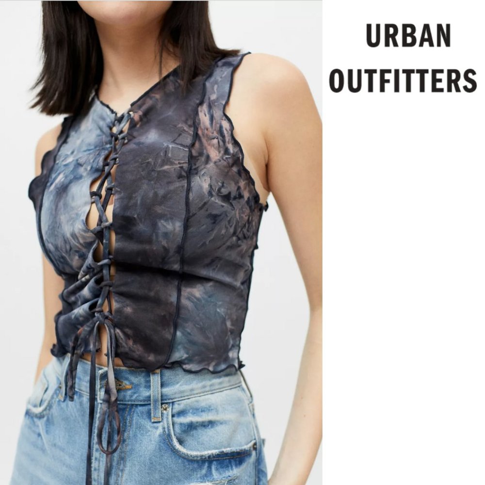 Urban Renewal Dark Dye Tech Lace-Up Top